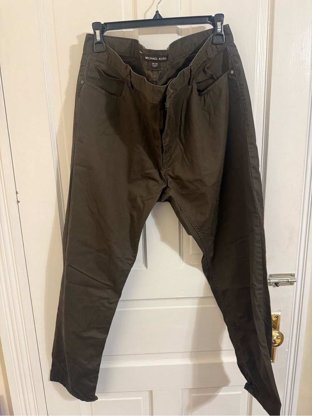 Michael Kors Men's Dark Olive Chino Pants